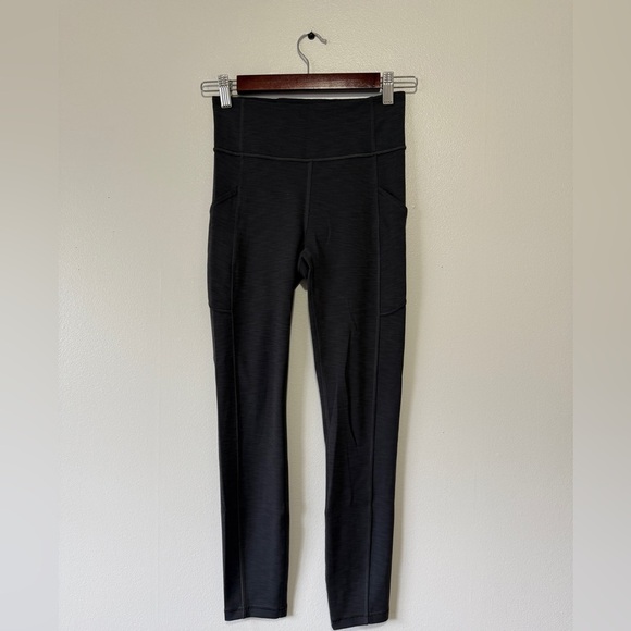 Lululemon Align High Rise Pocket Leggings Charcoal‎ Heathered Size 4 W5CQLS - Picture 1 of 6